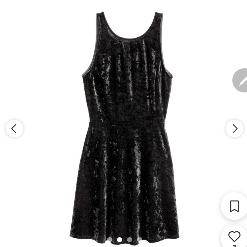 H&M DIVIDED Black Velvet Dress Size 4 - Picture 3 of 9